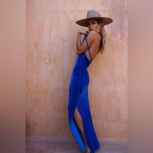 Rat & Boa Sahara Velvet Dress - Blue